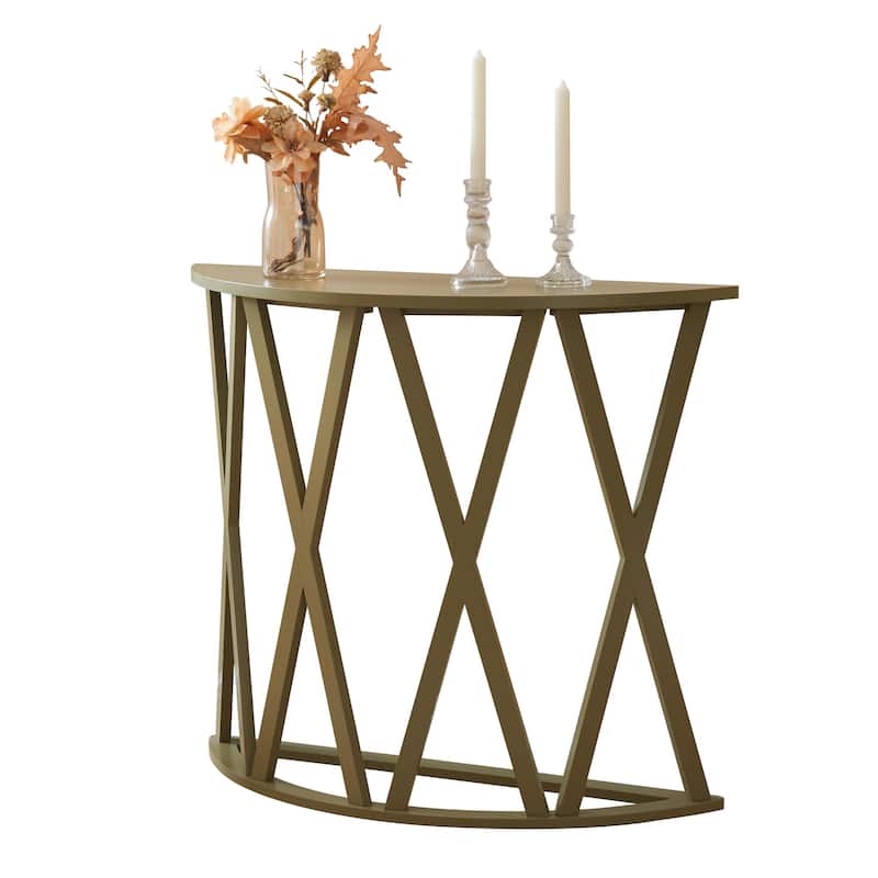 Vienna Collection Wood Side Table with X-Base or Half-Moon Design