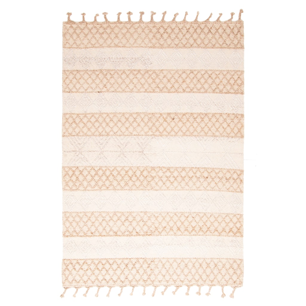 ECARPETGALLERY Braid weave Sienna Tan Wool Rug - 5'2 x 7'6