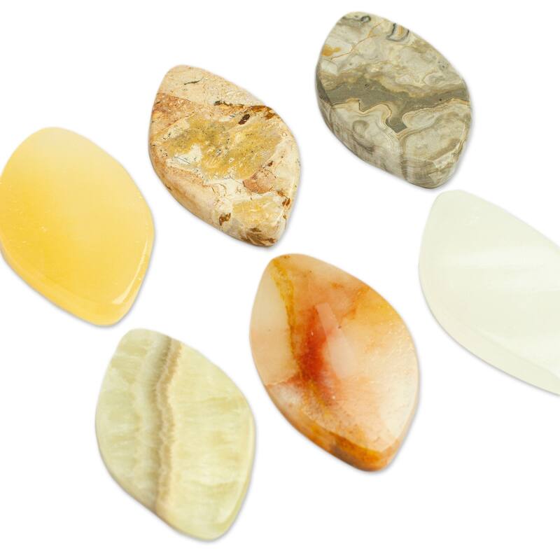 Novica Handmade Heaven Leaves Stress-Relieving Stones (Set Of 2)