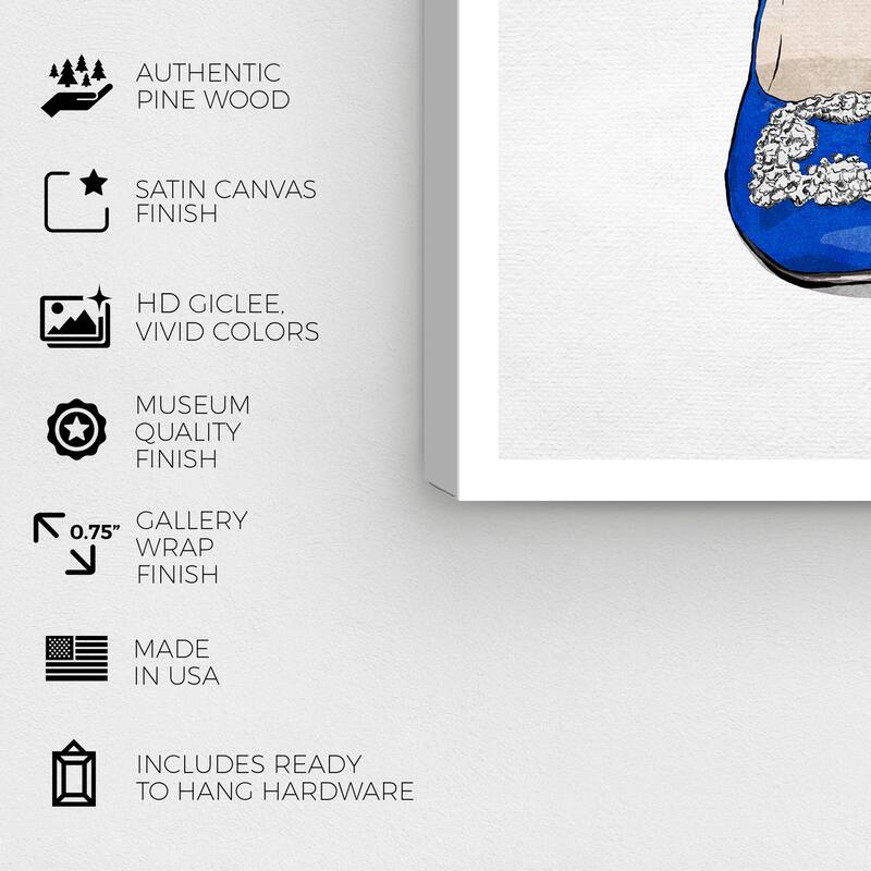 Wynwood Studio Prints Fashion and Glam The Perfect Blue Pair Blue and Light Blue Glam Wall Art Canvas Print