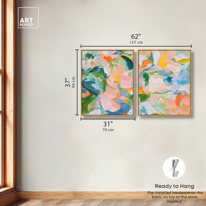 Chromatic Layers Canvas Set of 2 by Art Remedy
