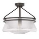 preview thumbnail 2 of 3, O'Keefe 1-Light ORB Embossed glass Semi-Flush Mount 14" x14"x 13" - Small Semi Flush