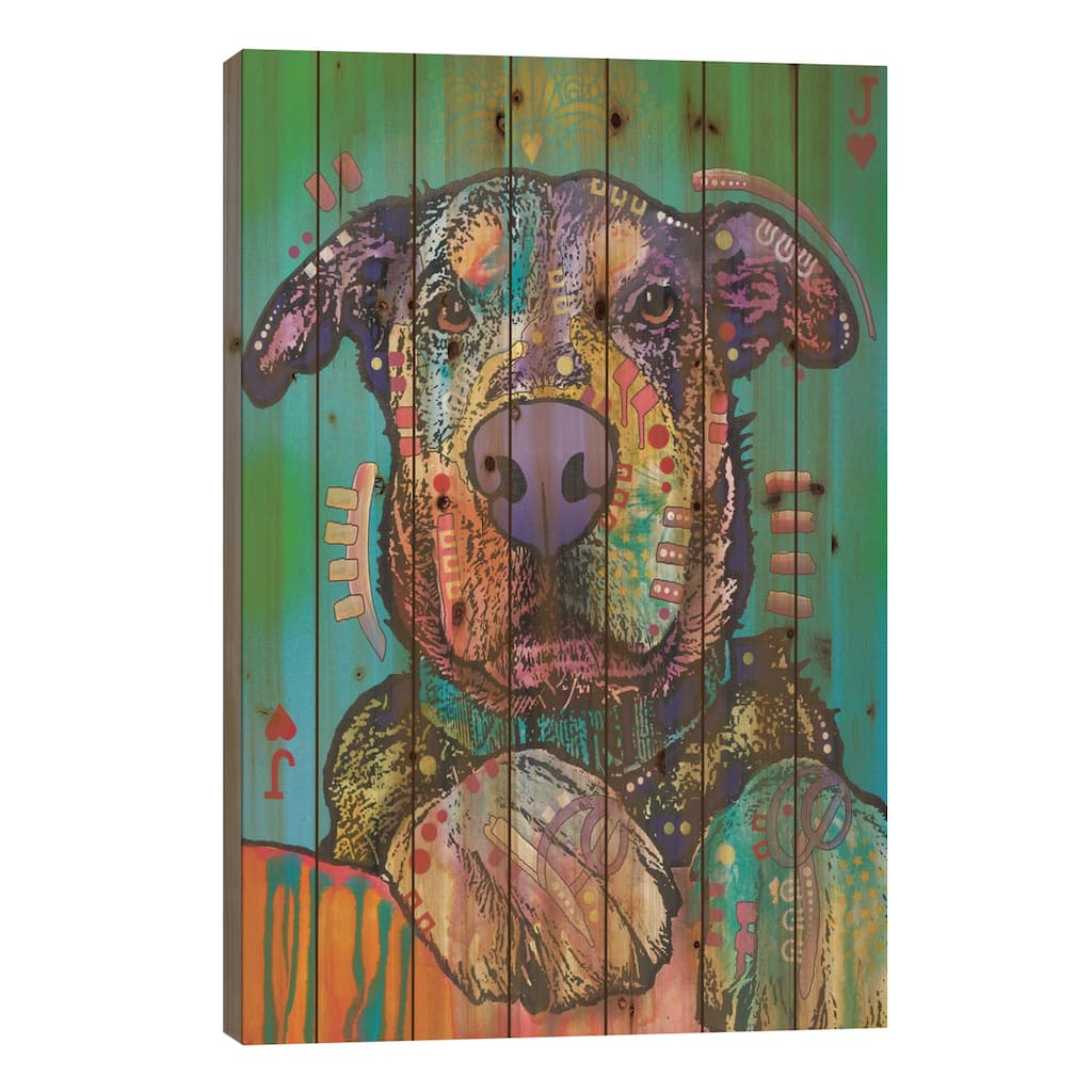 Jack Of Hearts Print On Wood by Dean Russo - Multi-Color