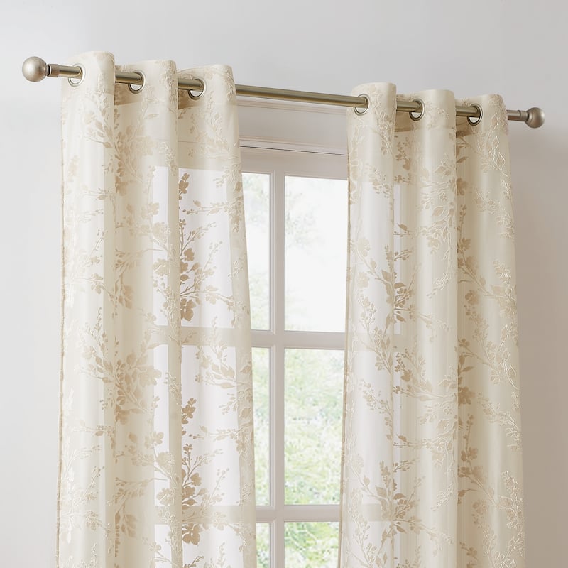 5th Avenue Lux Lark Burn Out Sheer Window Panel Pair