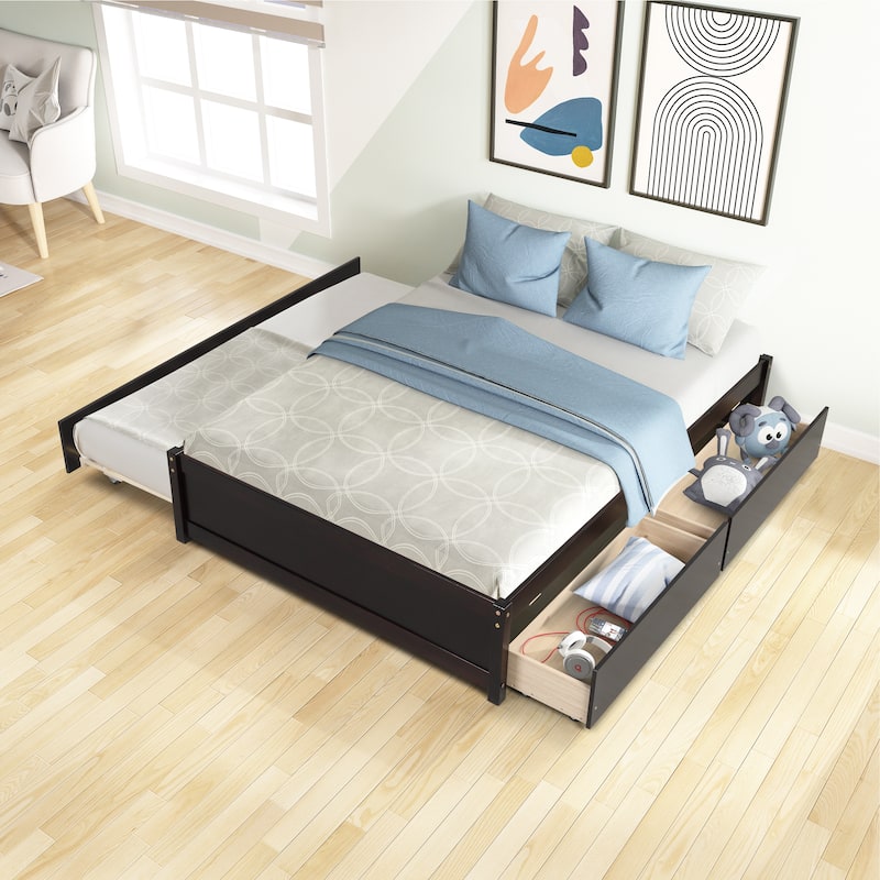 Full Bed with Two Drawers - Espresso