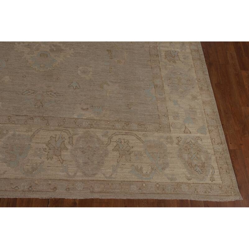 Earth Tone Vegetable Dye Oushak Area Rug Hand-Knotted Wool Carpet - 8'2"x 9'8"
