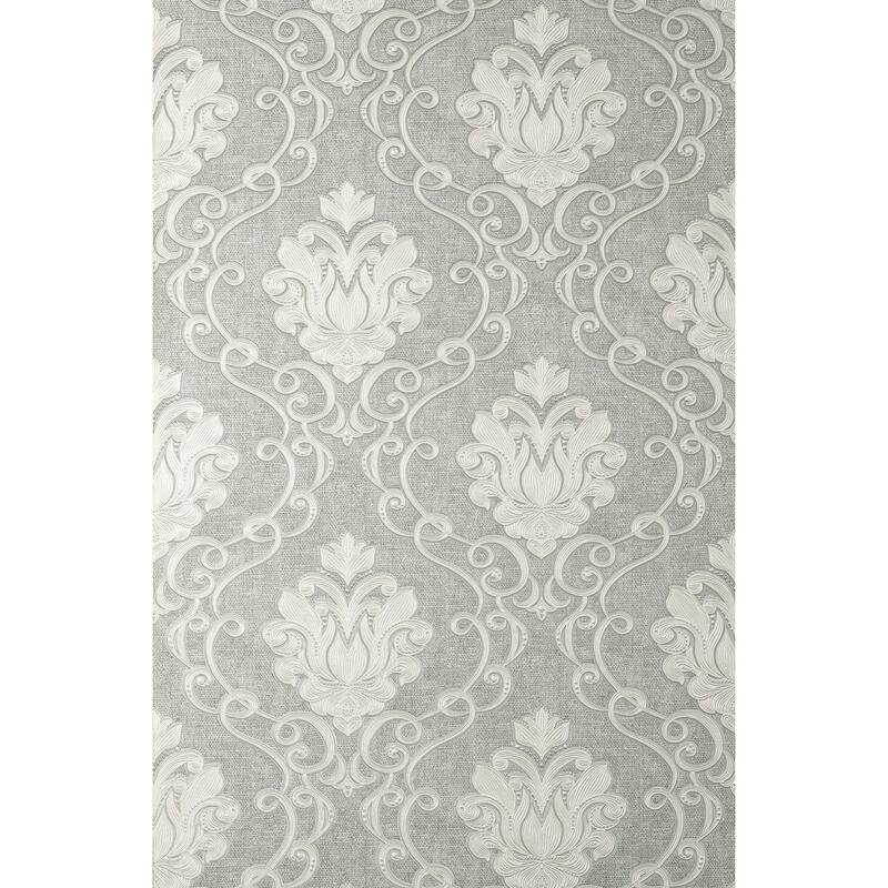 Fine Decor Florentine Grey Damask Wallpaper