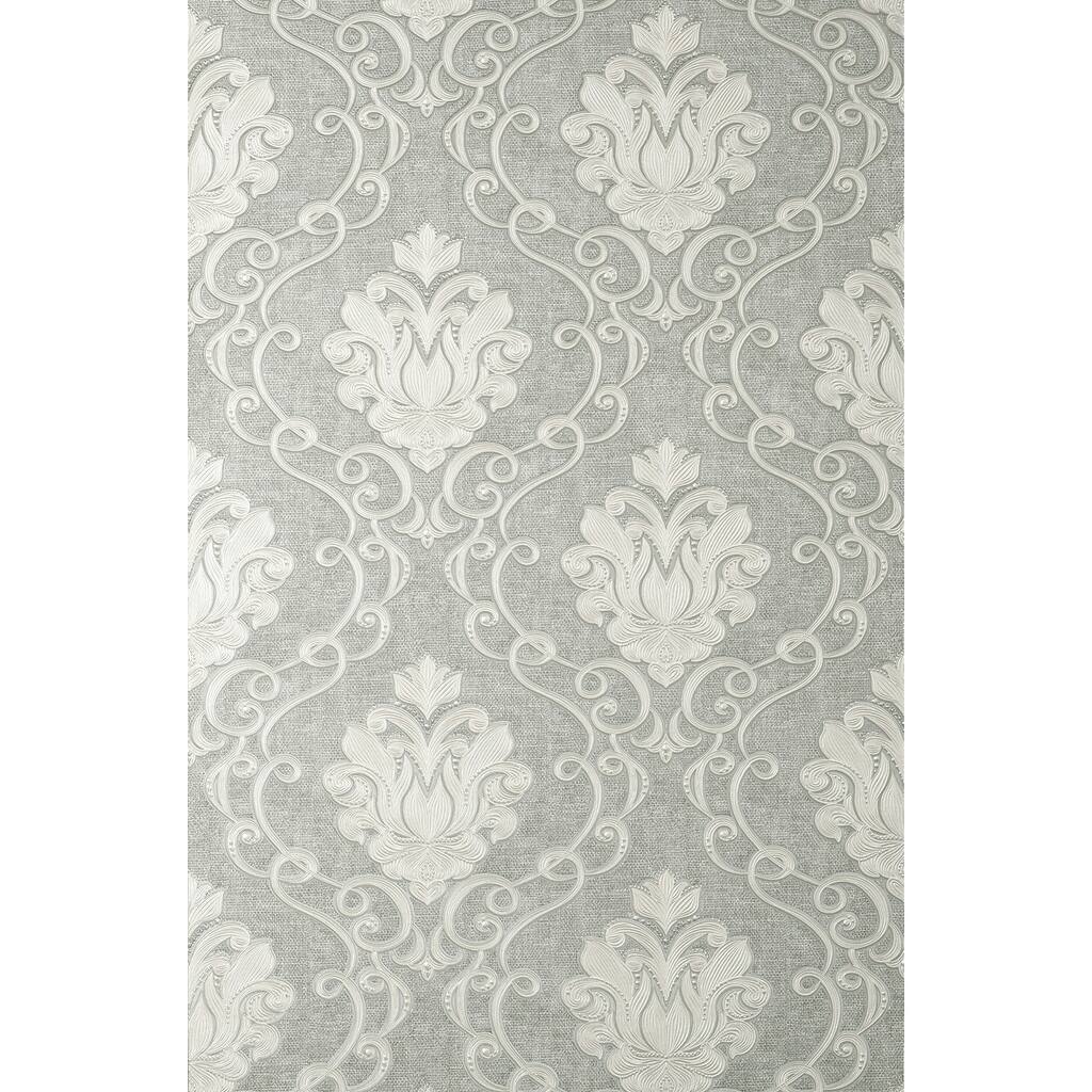 Fine Decor Florentine Grey Damask Wallpaper