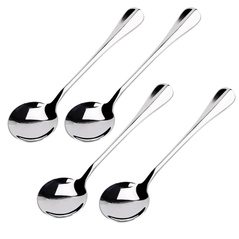 Stainless Steel Tableware Coffee Dessert Soup Spoon 6.3 " Length 6pcs - Silver - 6.3" x 1.6" x 0.12"(L*W*T)