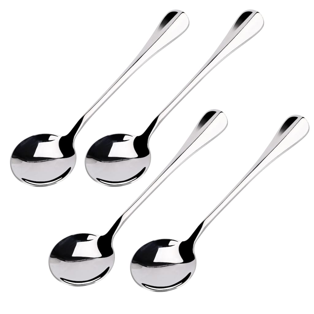 Stainless Steel Tableware Coffee Dessert Soup Spoon 6.3 " Length 6pcs - Silver - 6.3" x 1.6" x 0.12"(L*W*T)