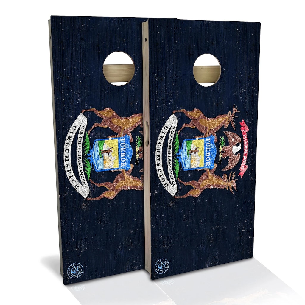 Michigan Flag Outdoor Cornhole Board Set