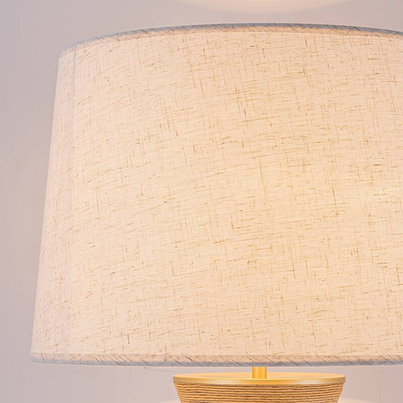 Alba 28" Rattan Table Lamp with USB 3-Way Touch Dimmer - 28 in.