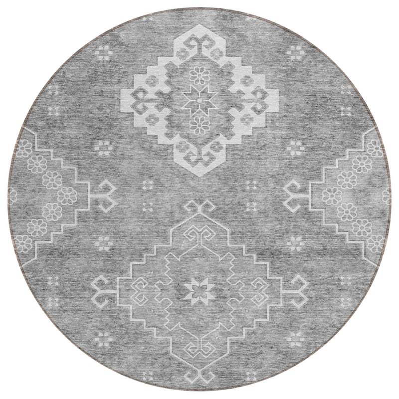 HomeRoots Medallion Traditional Rectangle Outdoor Rug
