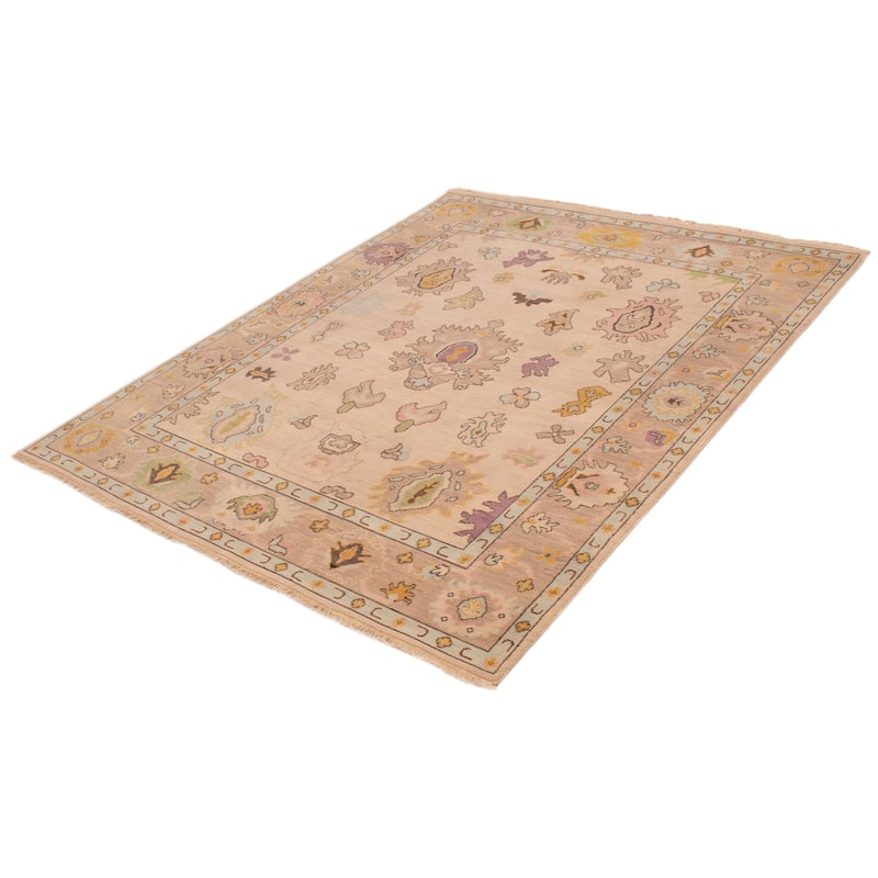 ECARPETGALLERY Hand-knotted Modern Oushak Beige, Tan Wool Rug - 7'11 x 9'10