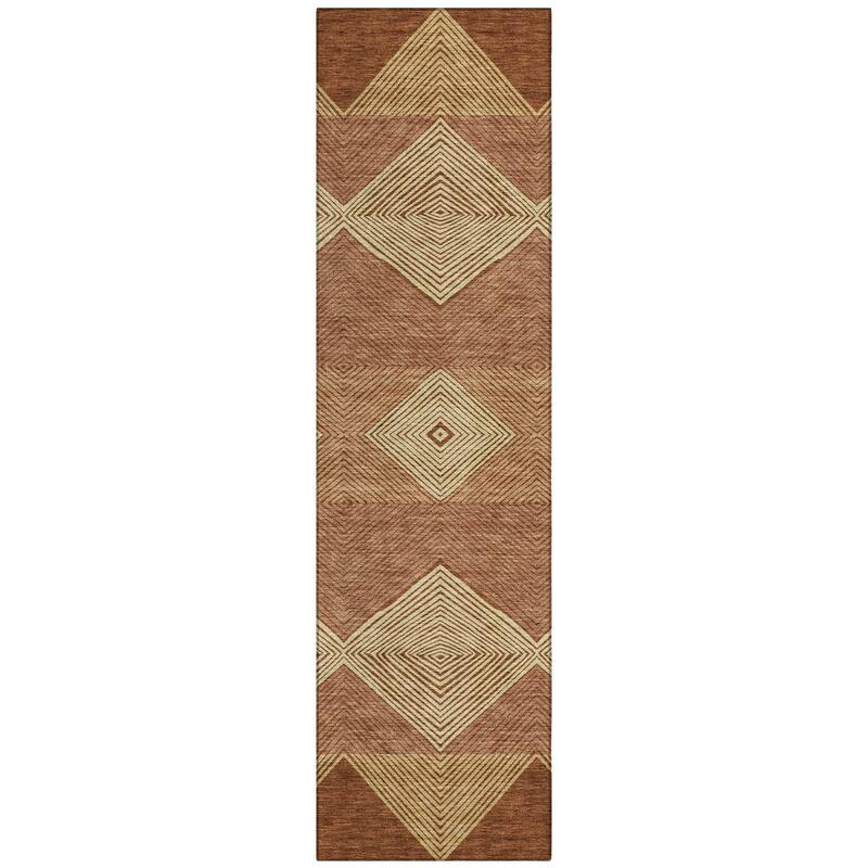 Machine Washable Indoor/ Outdoor Modern Mission Chantille Rug