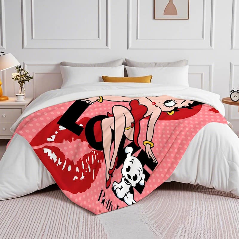 Betty Boop Super Soft Fleece Plush Throw Blanket for Couch Bed Sofa