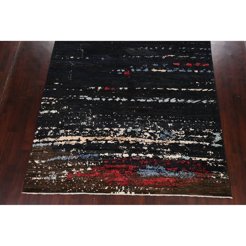 Contemporary Abstract Oriental Dining Room Area Rug Wool Hand-knotted - 8'4" x 9'6"