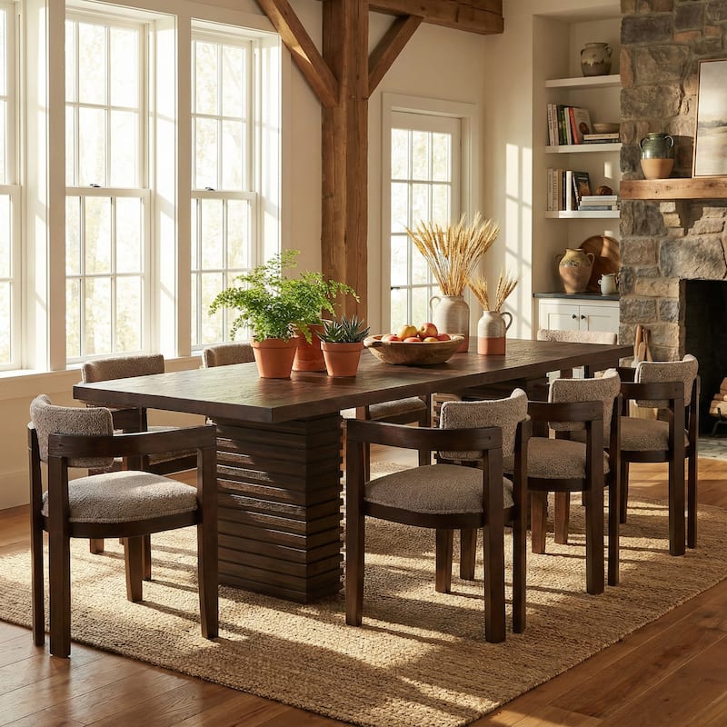 Christopher Knight Home - Modern Upholstered Dining Set - Espresso+Light Brown
