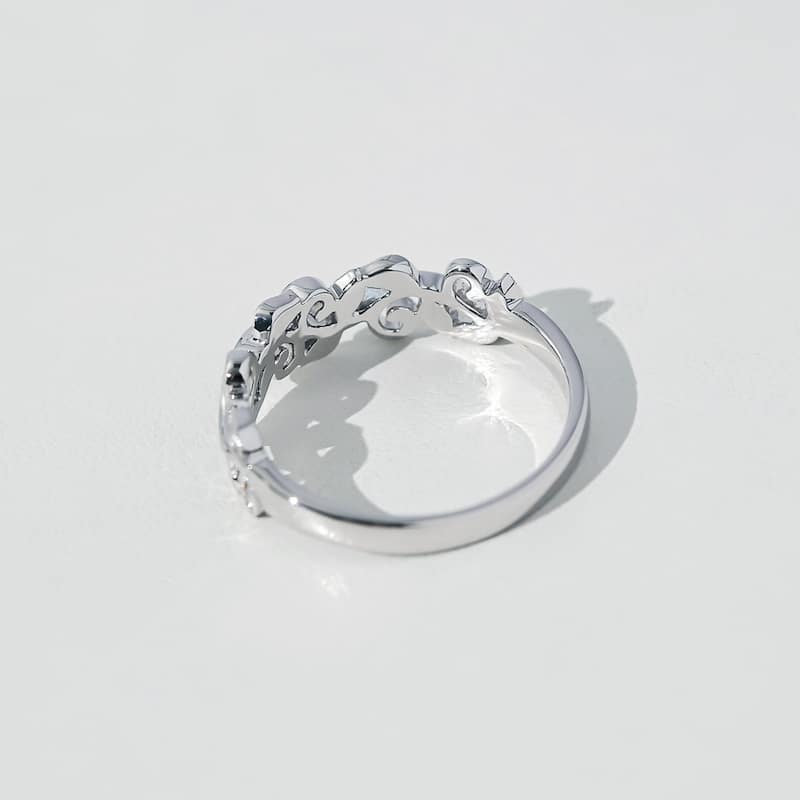 Kobelli Natural Diamond 14k Solid White Gold Floral Wreath Ivy Ring