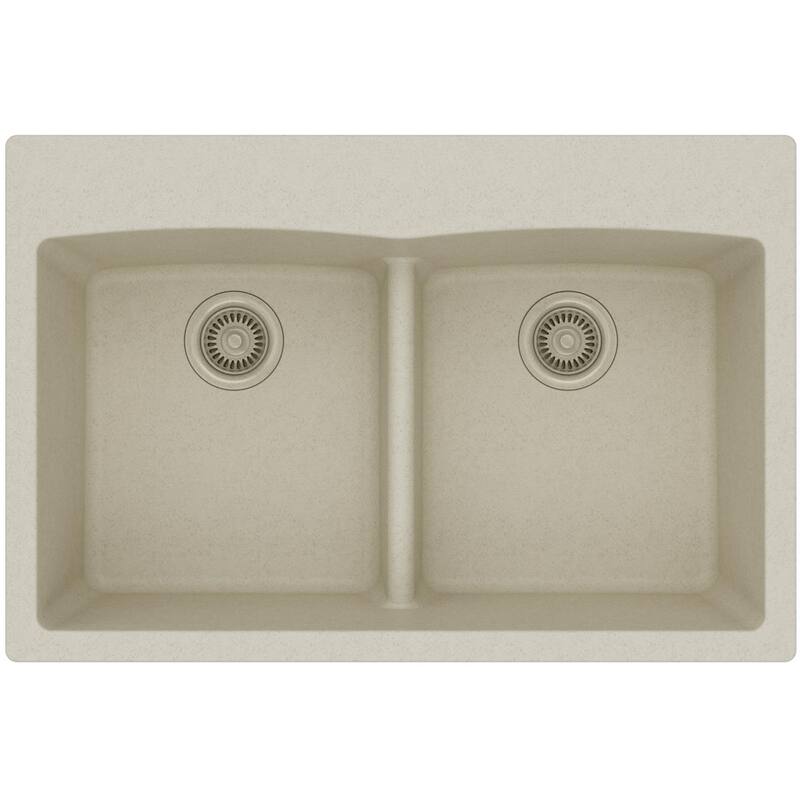 Elkay Quartz Classic 33" x 22" x 10", Equal Double Bowl Drop-in Sink with Aqua Divide