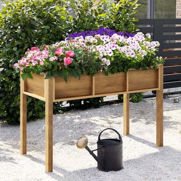 Moasis Poly Wood Raised Garden Bed Planter Box Stand for Backyard Patio  Balcony - On Sale - Bed Bath & Beyond - 37536677