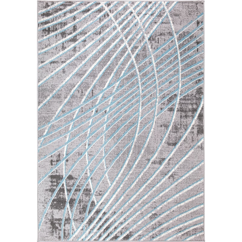 World Rug Gallery Modern Geometric Stripes Area Rug