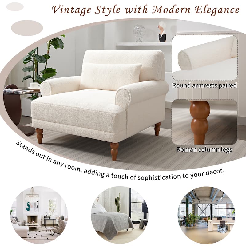 37.8" Velvet Accent Chair