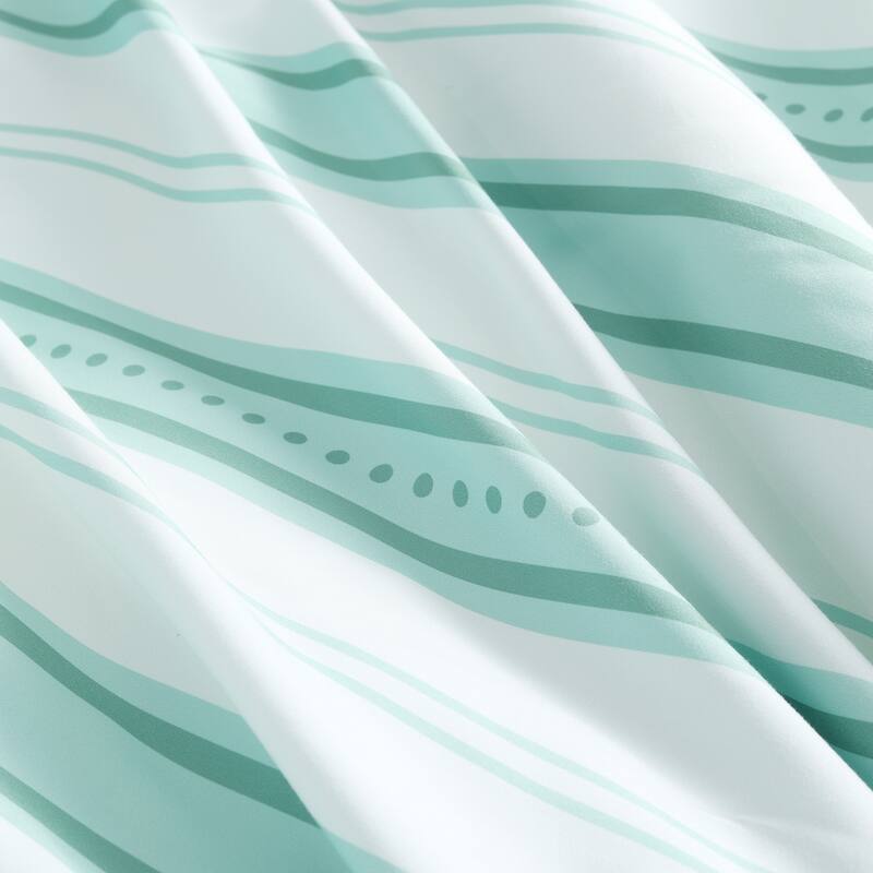 Year-Round Printed Stripe Microfiber Comforter Set