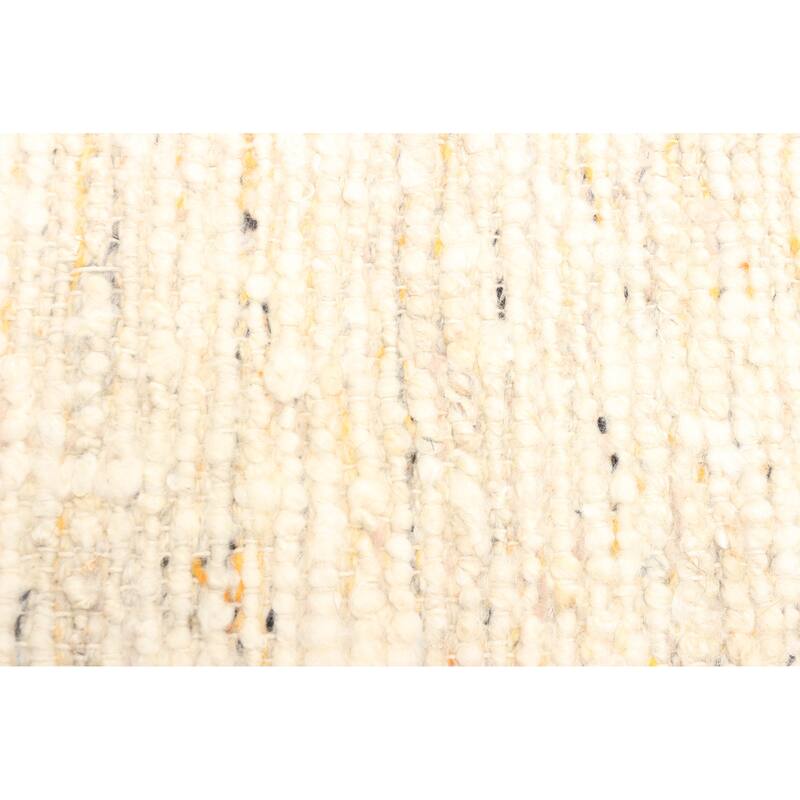 ECARPETGALLERY Braid weave Sienna Cream Wool Rug - 5'0 x 7'8