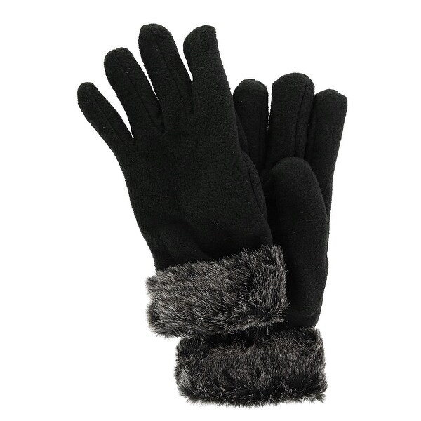 Women's fur trimmed gloves Clearance
