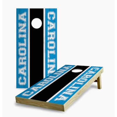Carolina Panthers Striped Cornhole Game (Choose Wraps or Boards)