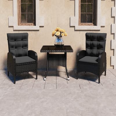 vidaXL Solid Acacia Wood Patio Dining Set 3/5/9 Piece Gray/Gray and Brown