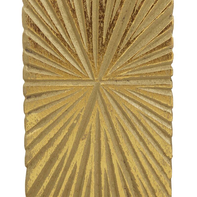 CosmoLiving by Cosmopolitan Gold, White or Black Wooden Carved Pillar Geometric Decorative Candle Holder (Set of 3)