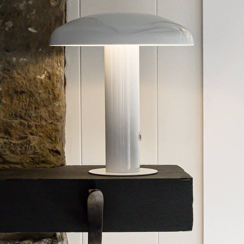 Boletus 11" Contemporary Bohemian Rechargeable/Cordless Iron Integrated LED Mushroom Table Lamp, by JONATHAN Y