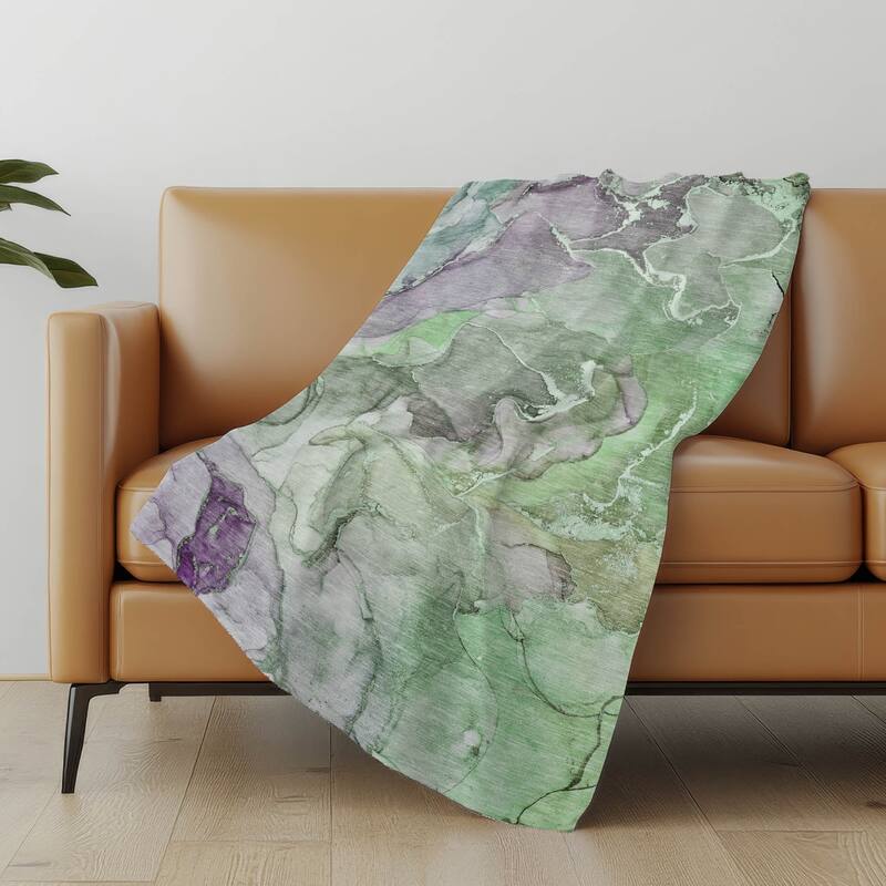 Premium Machine Washable Sherpa Abstract Contemporary Throw Blanket.