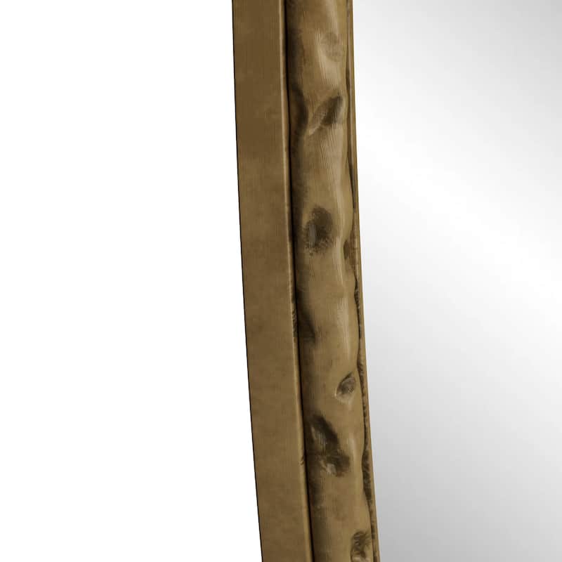 Iron Art Oval Retro Mirror - Antique Effect, Gold, Wall Hanging - Gold