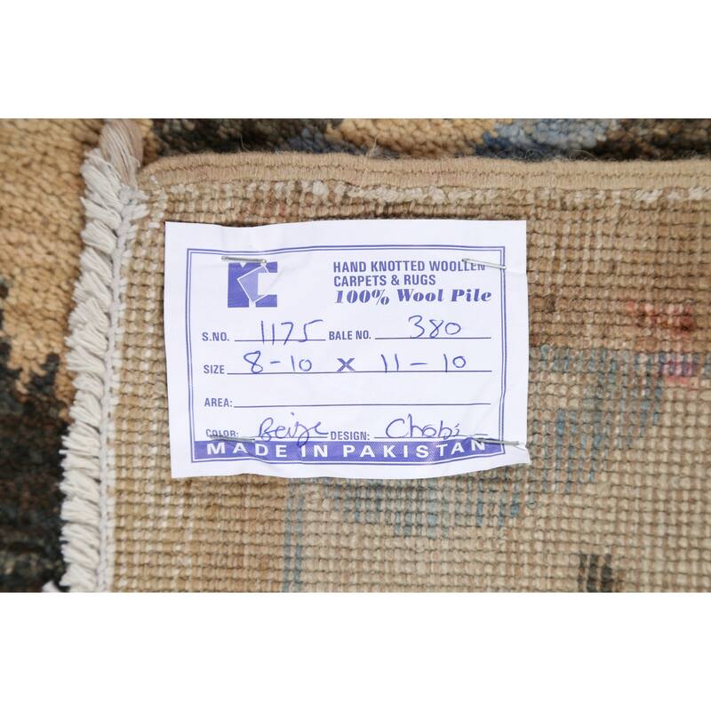 All-over Khotan Oriental Area Rug Wool Hand-knotted Living Room Carpet - 8'9" x 11'9"