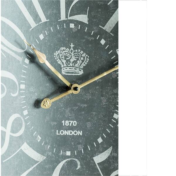 Large Vintage Black Rectangular Wall Clock with White Numerals Bed