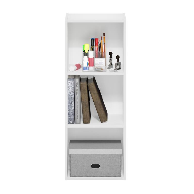 Furinno Pasir 3-Tier No Tool Assembly Open Shelf Bookcase