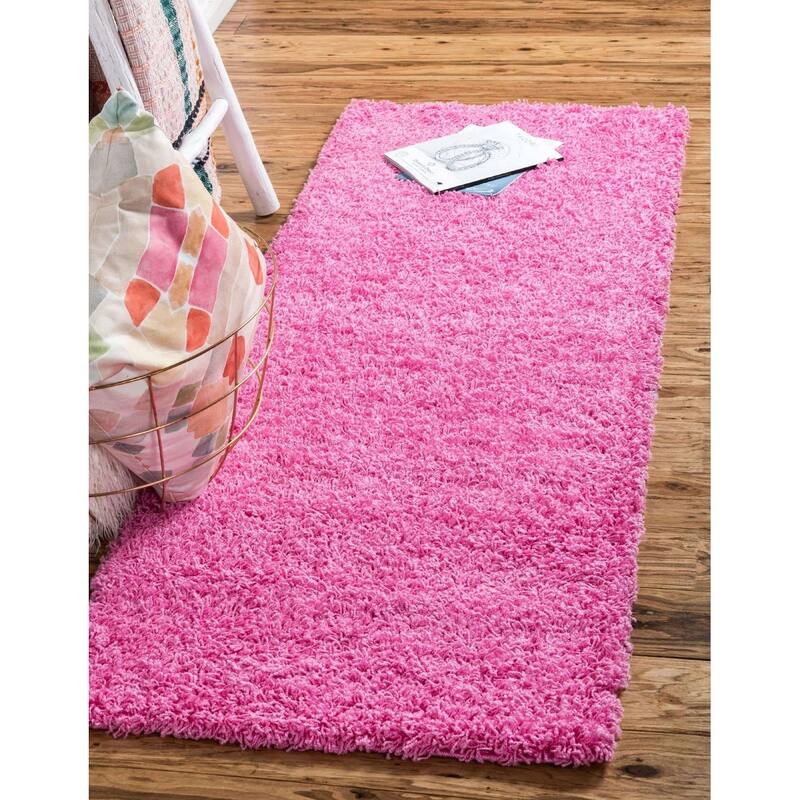 Shag Laurian Collection Area Rug - 2'2"x6'5" - Taffy Pink