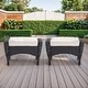 preview thumbnail 15 of 34, Outdoor Patio Ottoman with Seat Cushion Black-Beige