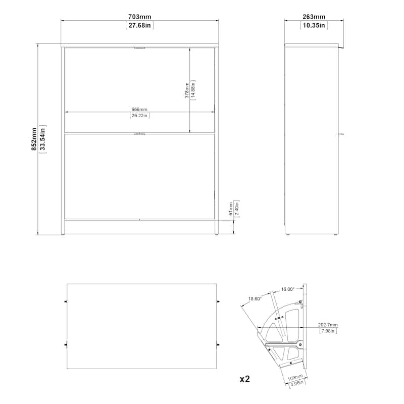 Porch & Den Cambria 2-drawer Shoe Cabinet