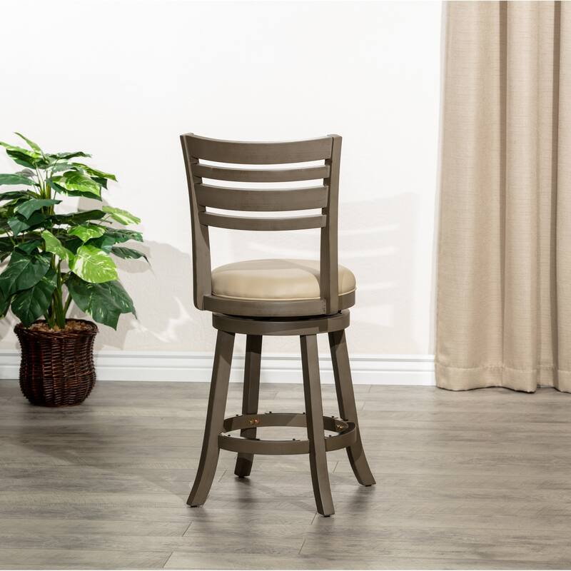 DTY Indoor Living Granby 4-Slat Back Swivel Stool