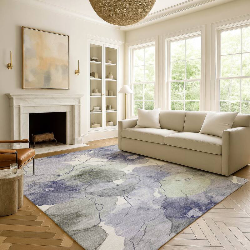 Machine Washable Indoor/ Outdoor Floral Mara Chantille Rug