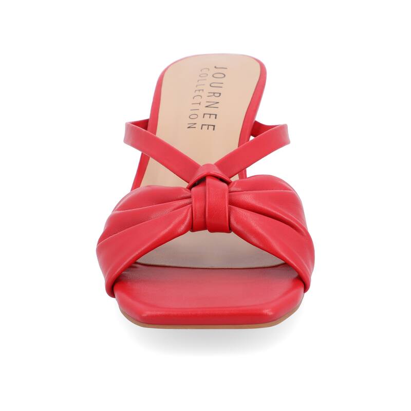 Journee Women's Starling Medium and Wide Width Dress Sandals - Wide - Red - 7.5