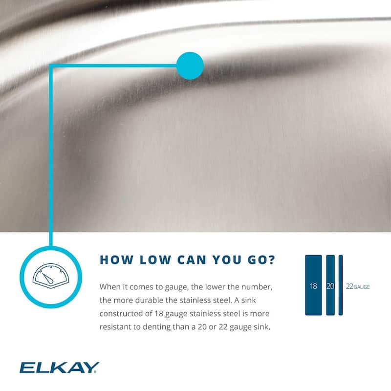 Elkay Lustertone Classic Stainless Steel 13" x 16" x 6-1/2", Single Bowl Drop-in ADA Sink