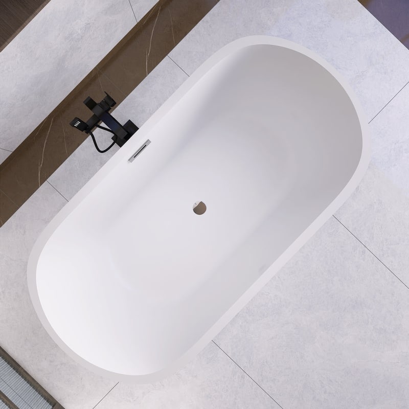 Acrylic Freestanding Flatbottom Soaking Bathtub