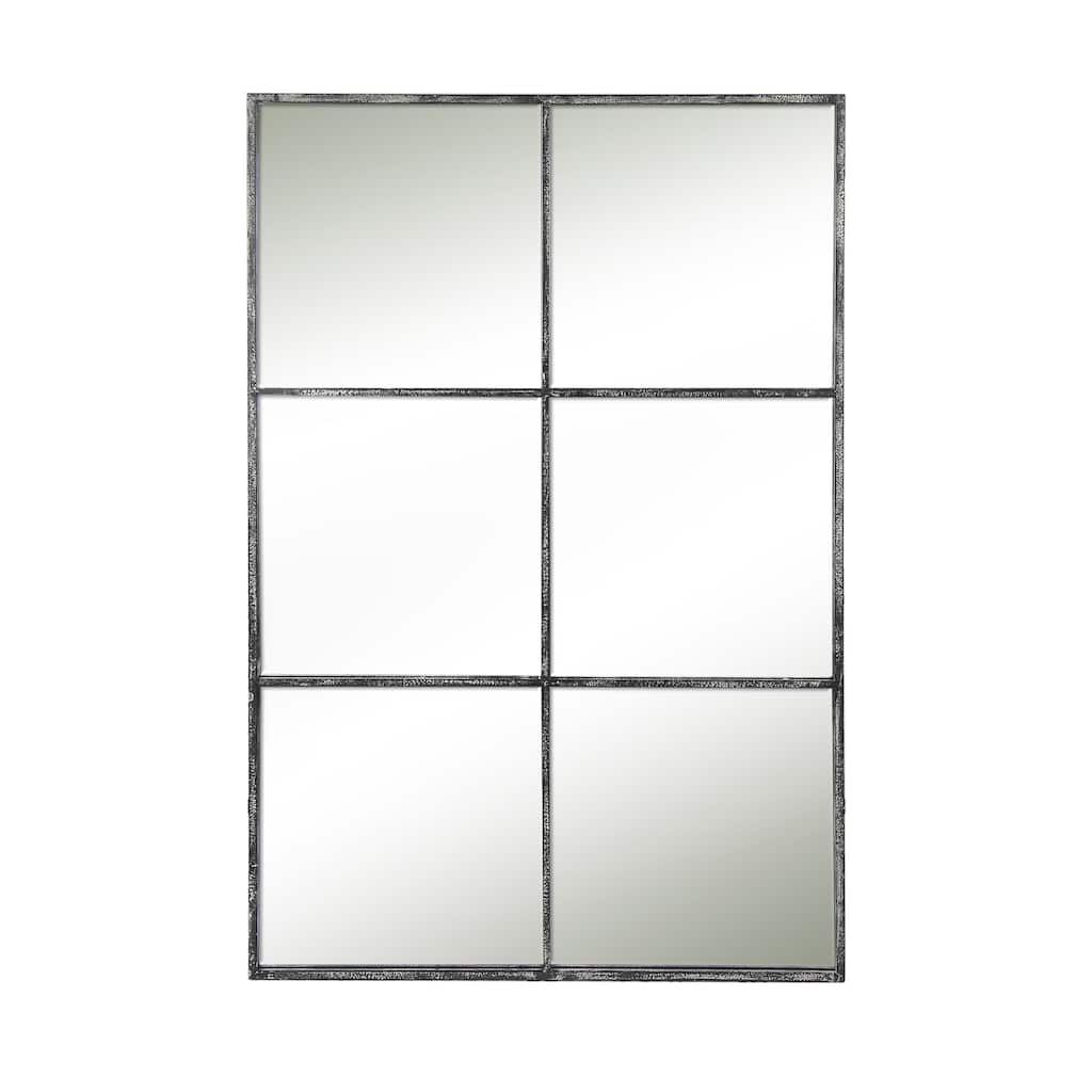 Metal Six Pane Mirror 31.5" x 46.5" - Grey - Small
