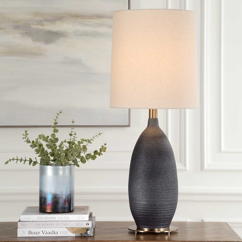 Uttermost Bower Matt Black Table Lamp - N/A