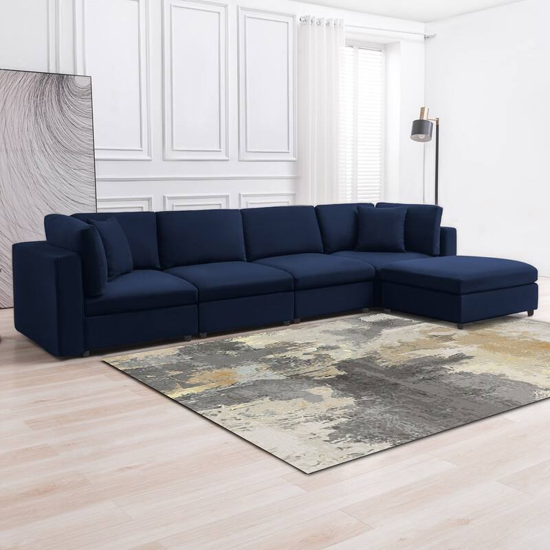 Mixoy Modern Convertible Sectional Sofa,L/U Shaped Corner Sleeper Sofa Couch,Modular Sectional Couches